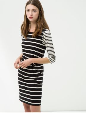 Koton Women's Black Striped Dress