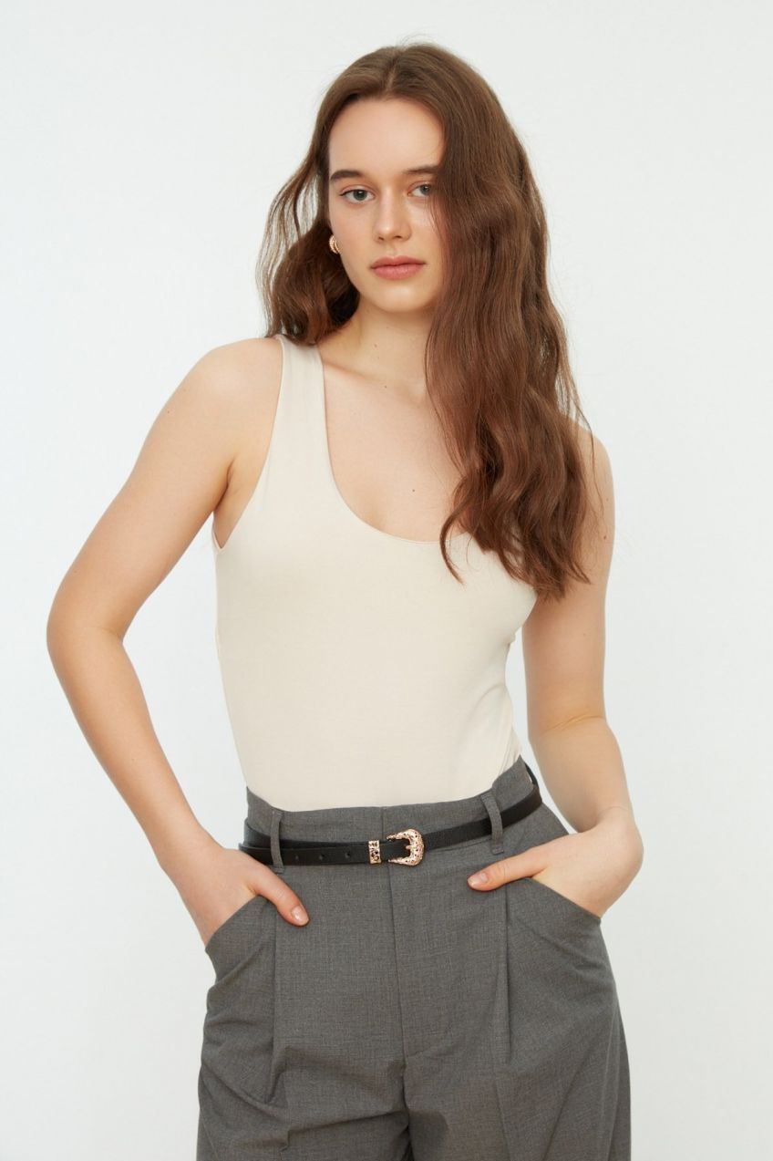 Trendyol Bodysuit - Beige - Slim fit