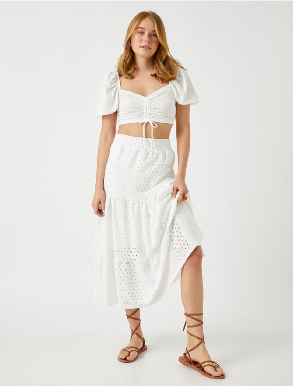 Koton Elastic Waist and Ruffled Skirt