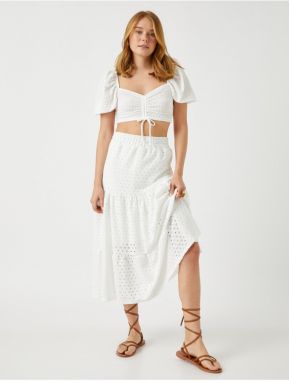 Koton Elastic Waist and Ruffled Skirt