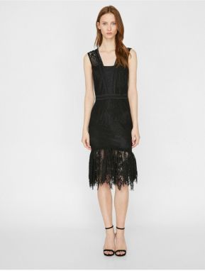 Koton Women's Black Midi Dress
