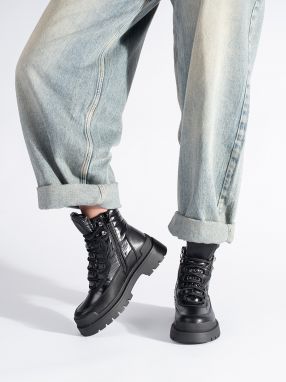 Black boots with a thick sole Sergio Leone