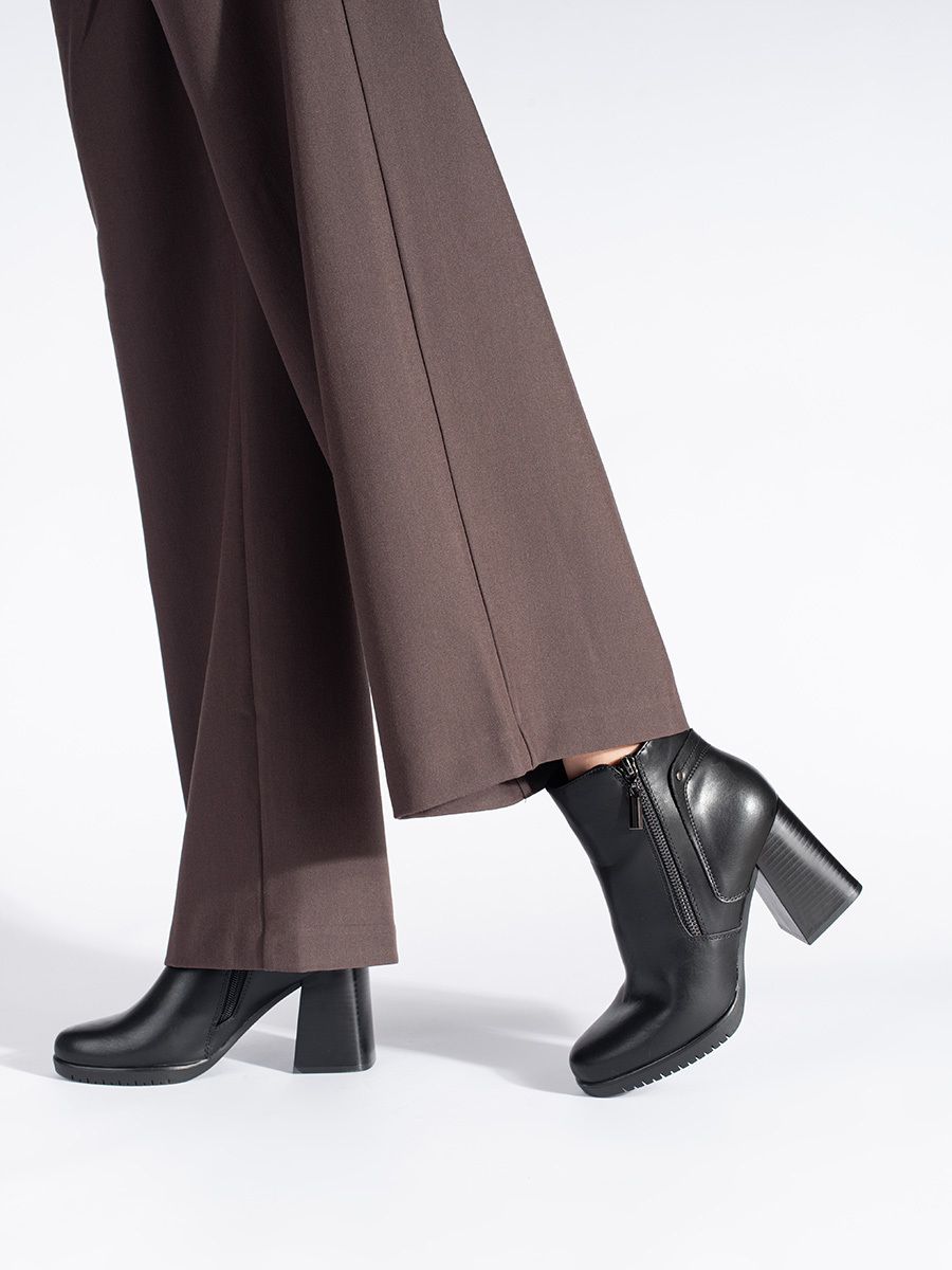 Women's black ankle boots on a heel Sergio Leone