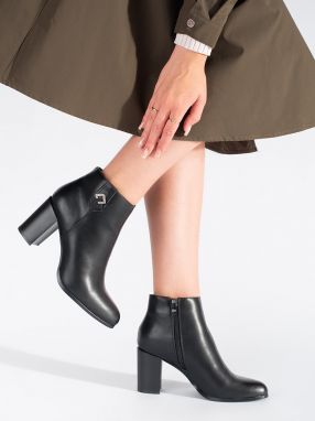 Women's black ankle boots on a heel Sergio Leone