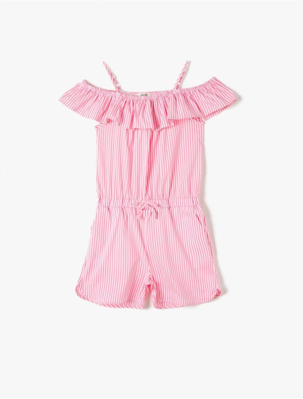 Koton Pink Striped Girl's Overalls
