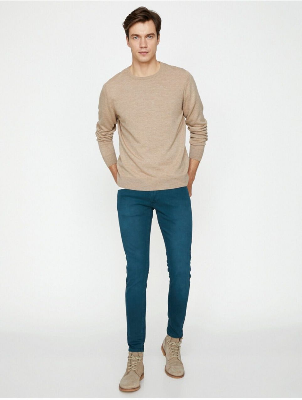 Koton Men's Green Slim Fit Trousers
