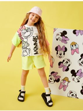 Koton Minnie Mouse Licensed Printed Short Sleeve Crew Neck T-Shirt Cotton