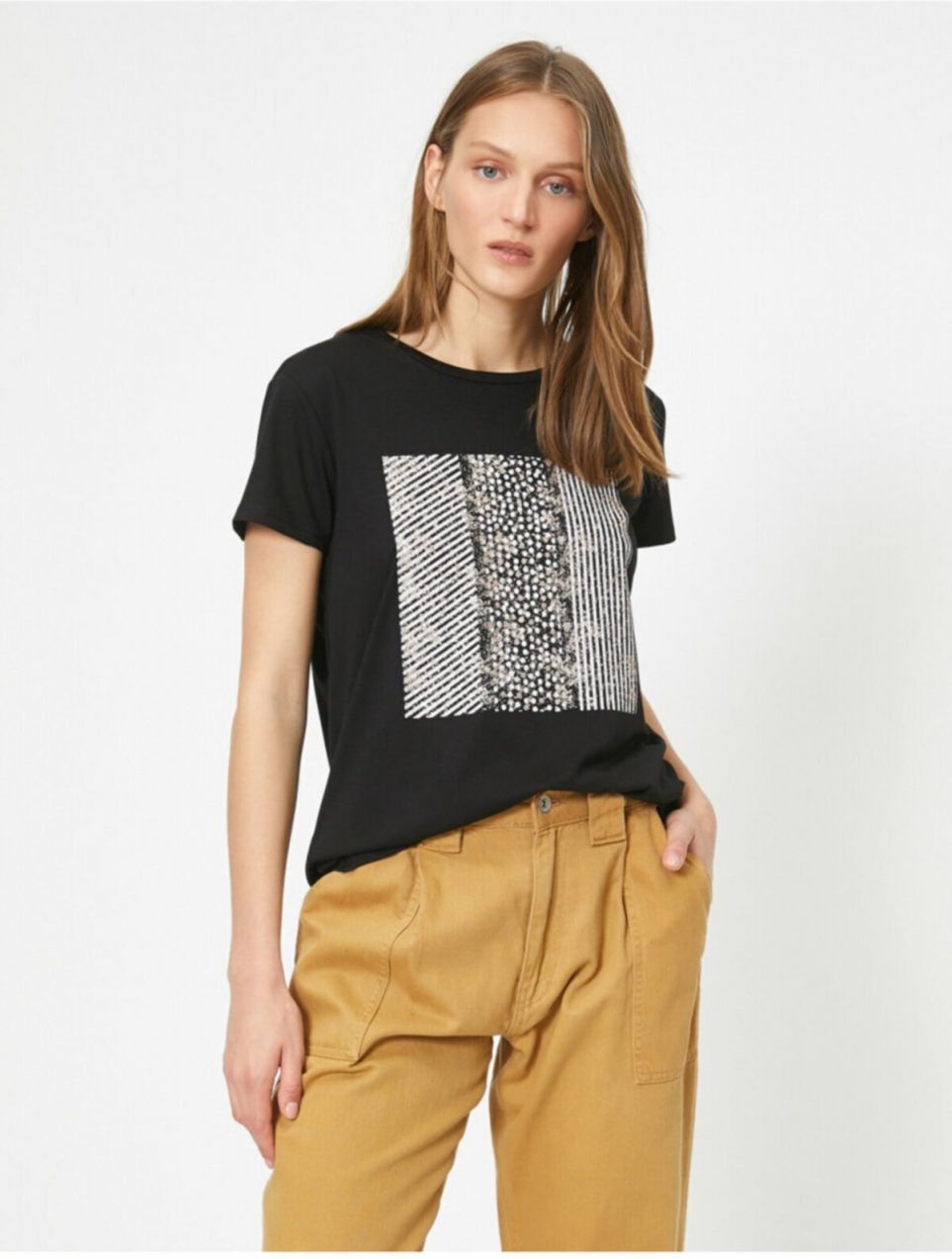 Koton Women's Black T-Shirt