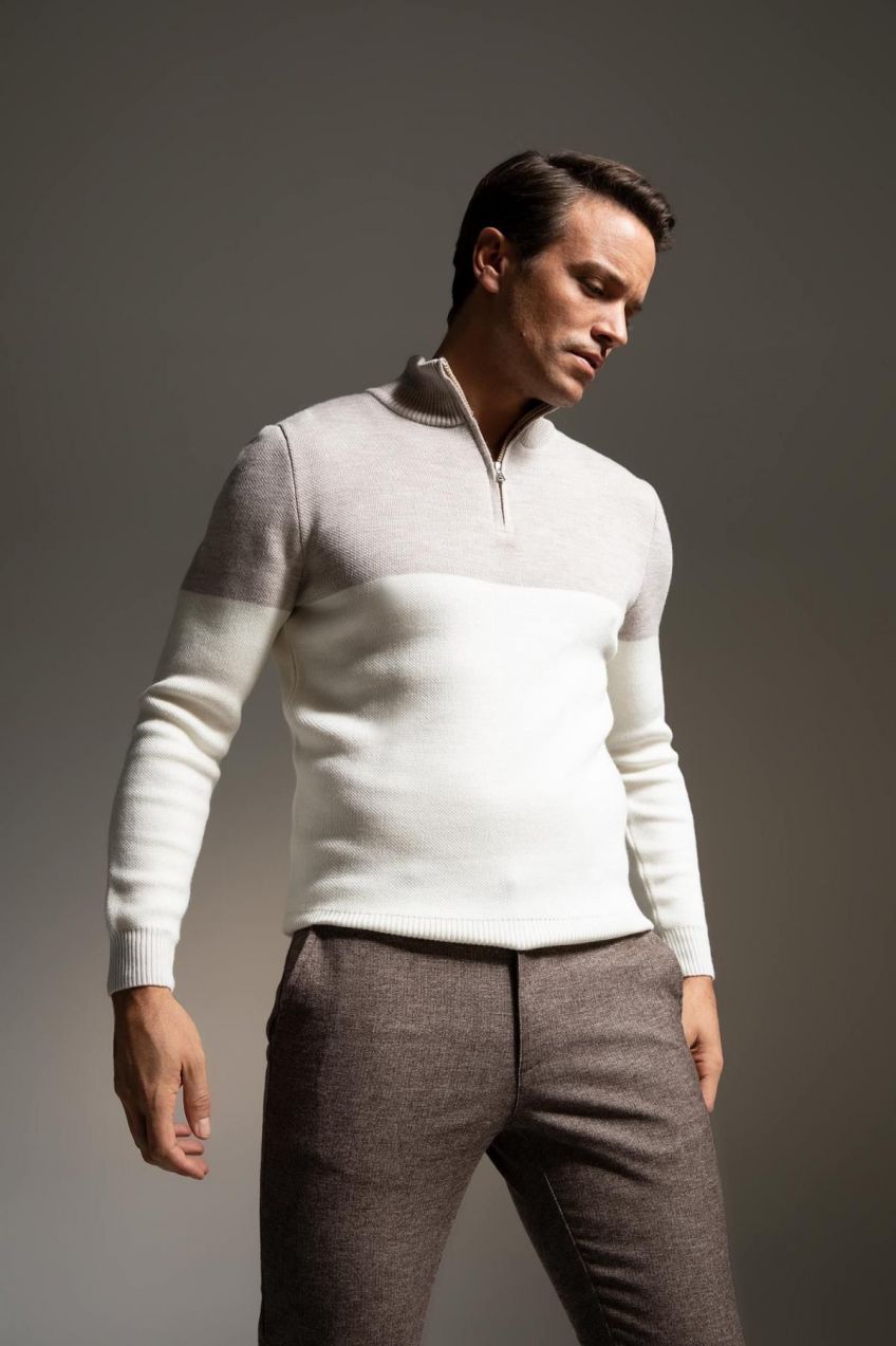 DEFACTO Slim Fit High Collar Sweater