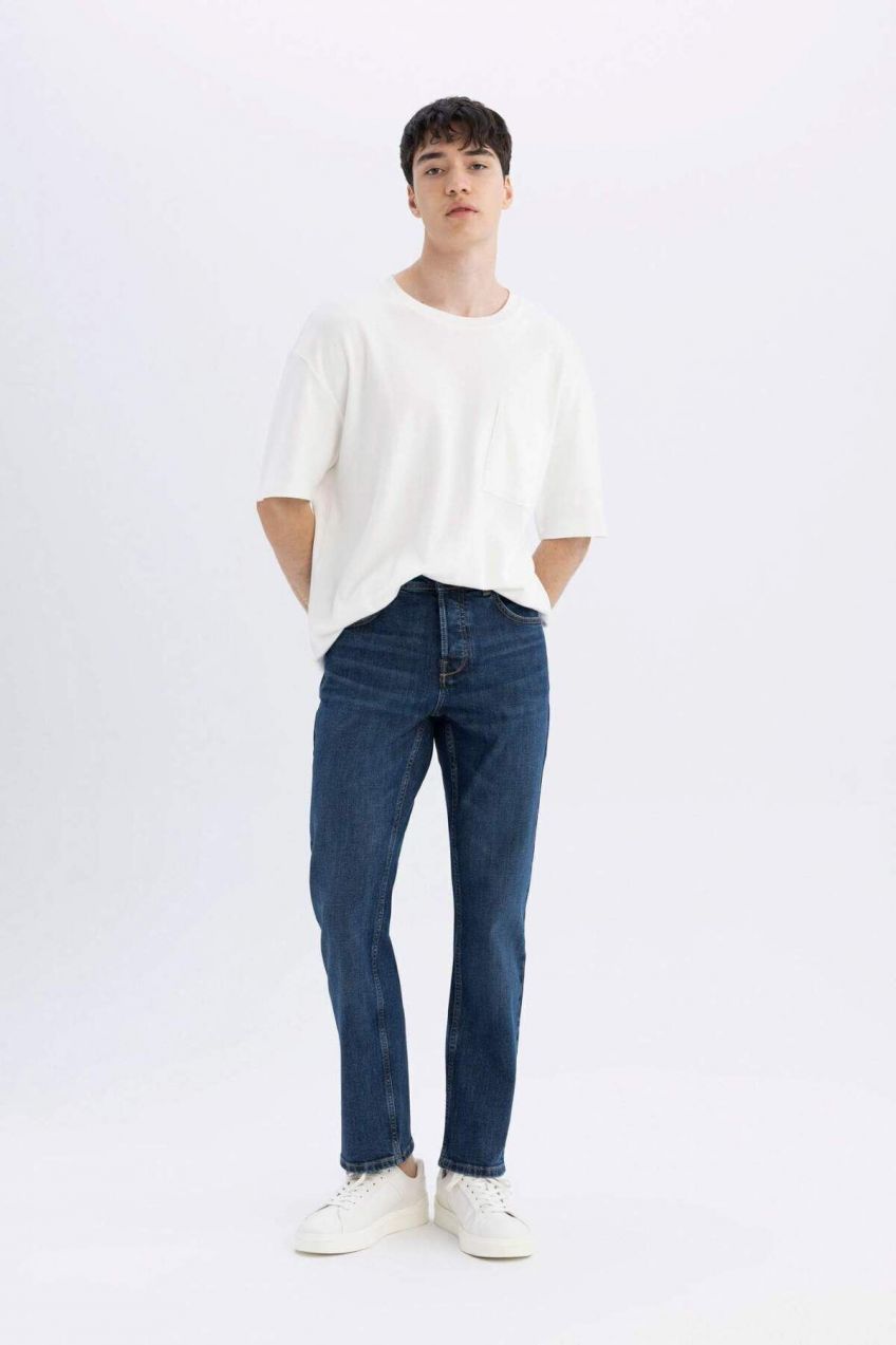 DEFACTO X Wiser Wash Sergio Regular Fit Normal Fit Normal Waist Tube Cuff Jeans