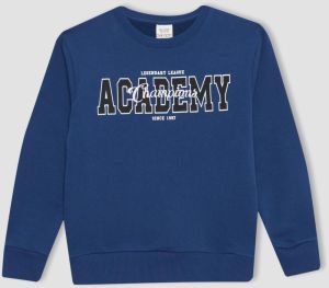 DEFACTO Boy's Crew Neck Printed Sweatshirt