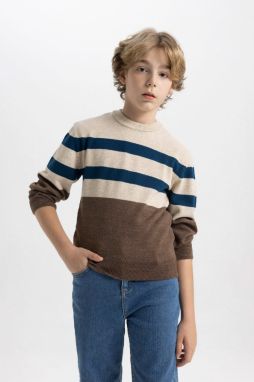 DEFACTO Boy's Crew Neck Striped Sweater