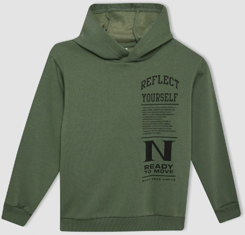 DEFACTO Boy Printed Hooded Sweatshirt