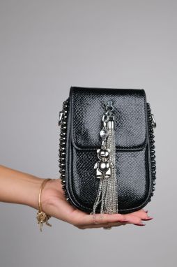LuviShoes 1035 Women's Black Printed Crossbody Bag