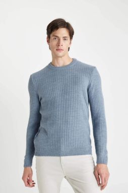 DEFACTO Standard Fit Crew Neck Waffle Sweater
