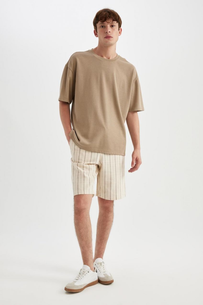 DEFACTO Regular Fit Linen Look Bermuda Shorts