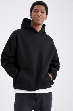 DEFACTO Oversize Fit Hooded Kangaroo Pocket Soft Fluffy Inner Sweatshirt