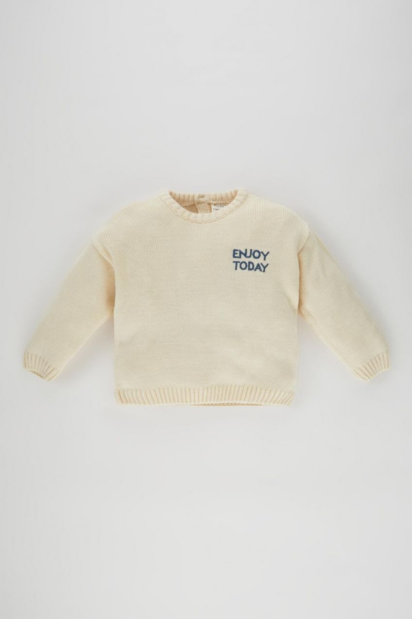 DEFACTO Baby Boy Printed Crew Neck Sweater