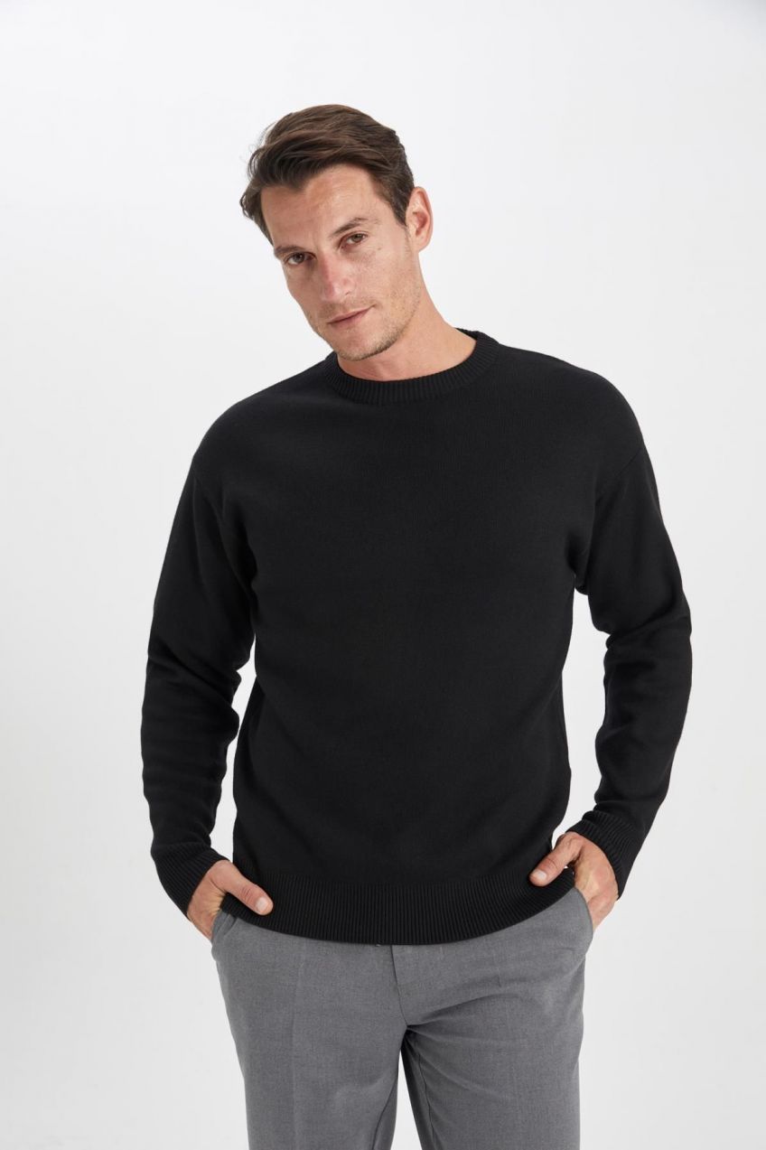 DEFACTO Relax Fit Crew Neck Premium Sweater