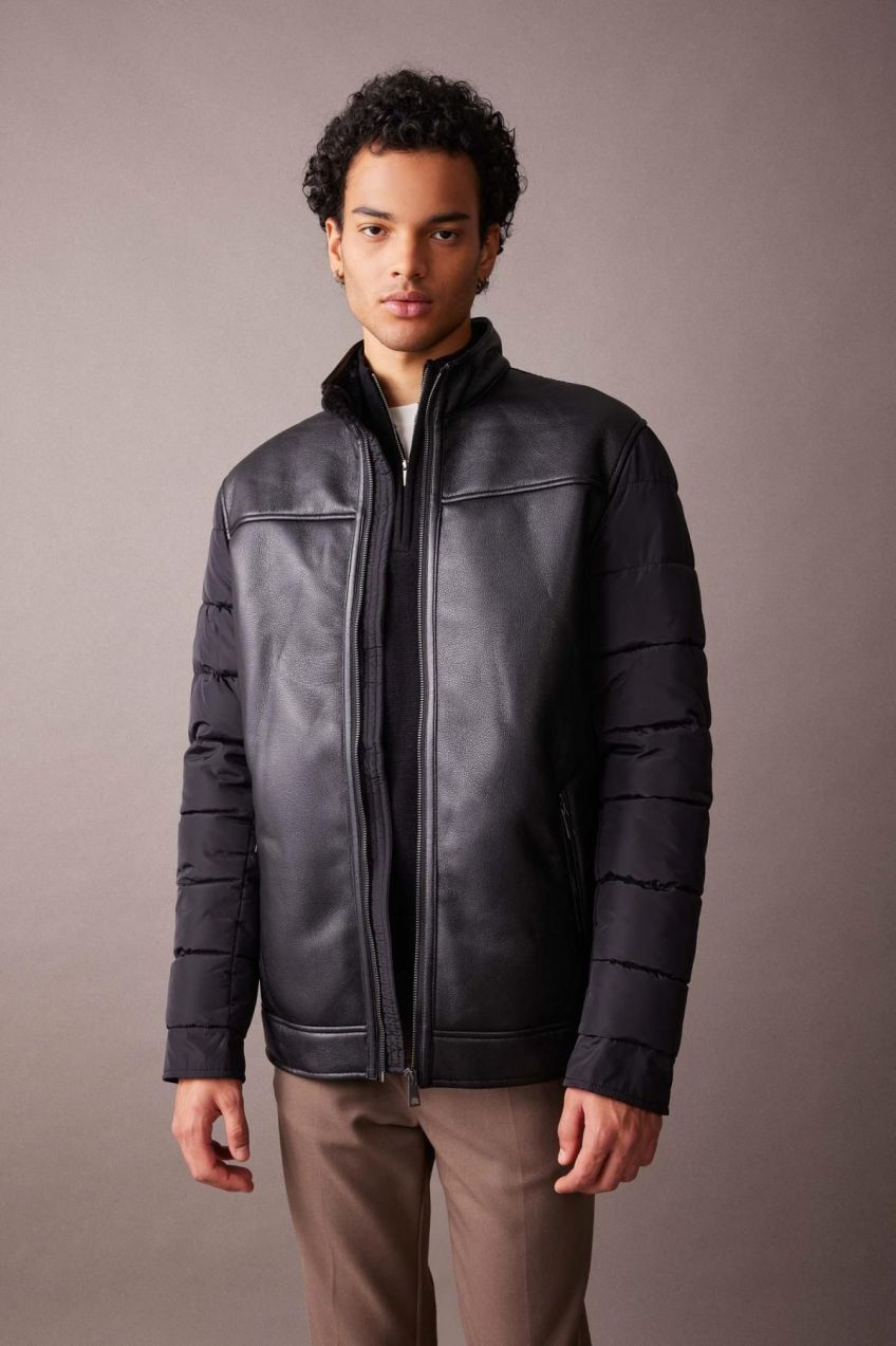 DEFACTO Slim Fit Stand Collar Coat