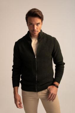 DEFACTO Standard Fit Half Turtleneck Knitwear Cardigan