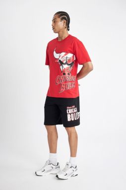 DeFactoFit NBA Chicago Bulls Standard Fit Cropped Shorts