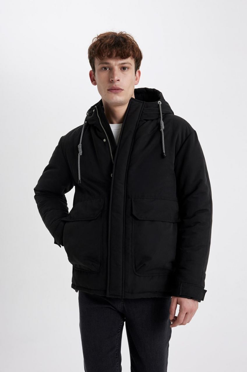 DEFACTO Water Repellent Regular Fit Hooded Coat