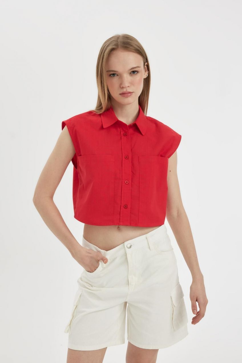 DEFACTO Oversize Fit Flared Cotton Sleeveless Shirt