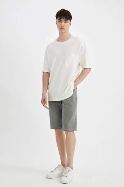 DEFACTO Slim Fit Narrow Fit Regular Waist Skinny Leg Jean Bermuda Shorts