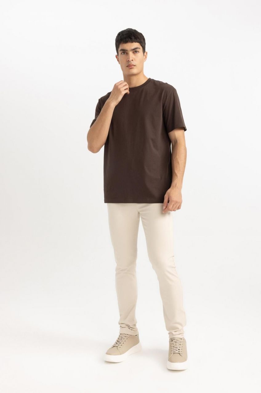 DEFACTO Skinny Leg Gabardine Chino Canvas Trousers