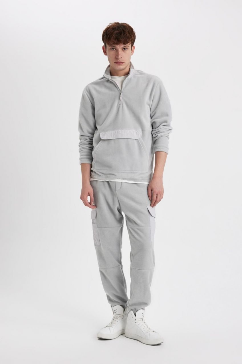 DEFACTO Regular Fit Cargo Pocket Fleece Sweatpants