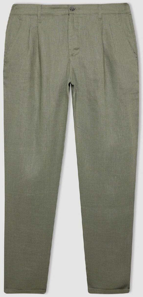 DEFACTO Crop Double Leg Linen Trousers