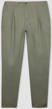 DEFACTO Crop Double Leg Linen Trousers