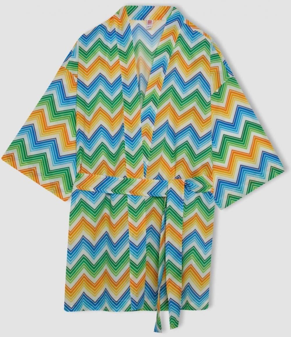 DEFACTO Fall in Love Patterned Cotton Kimono