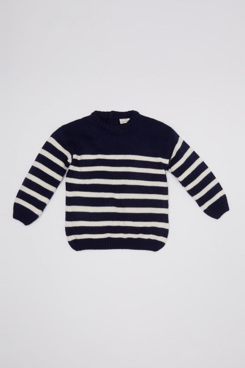 DEFACTO Baby Boy Crew Neck Striped Sweater