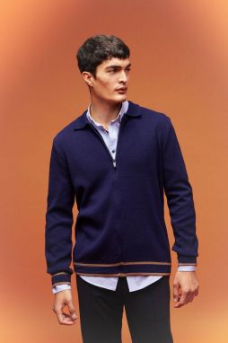 DEFACTO Standard Fit Polo Neck Cardigan