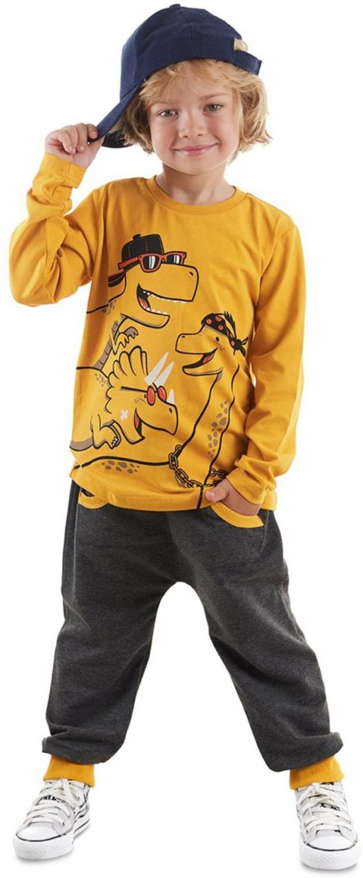 Denokids Cool Dinos Boys T-shirt Tracksuit Bottom Set