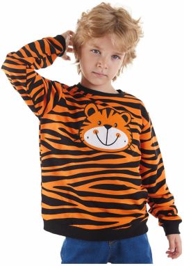 Denokids Tiger Applique Boy Sweatshirt