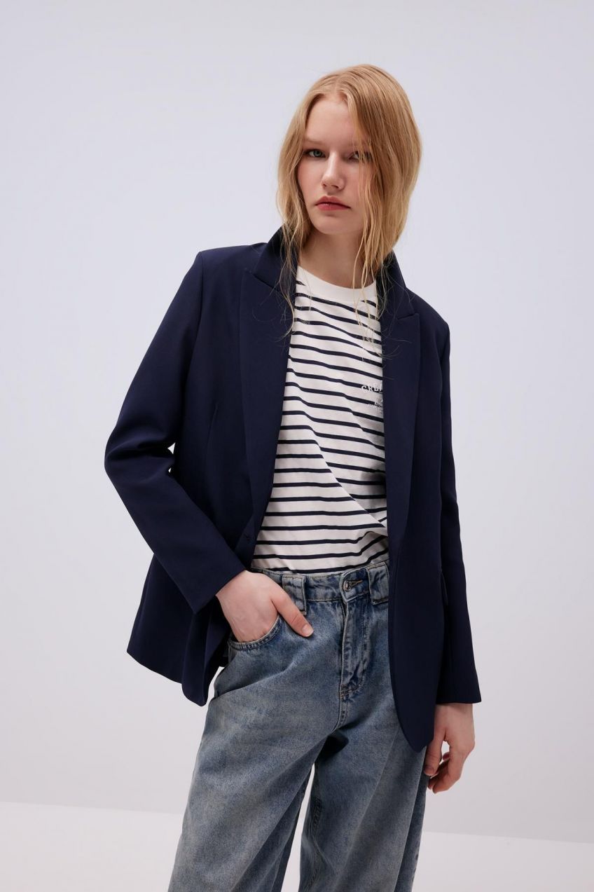 DEFACTO Oversize Fit Pocket Flap Blazer Jacket