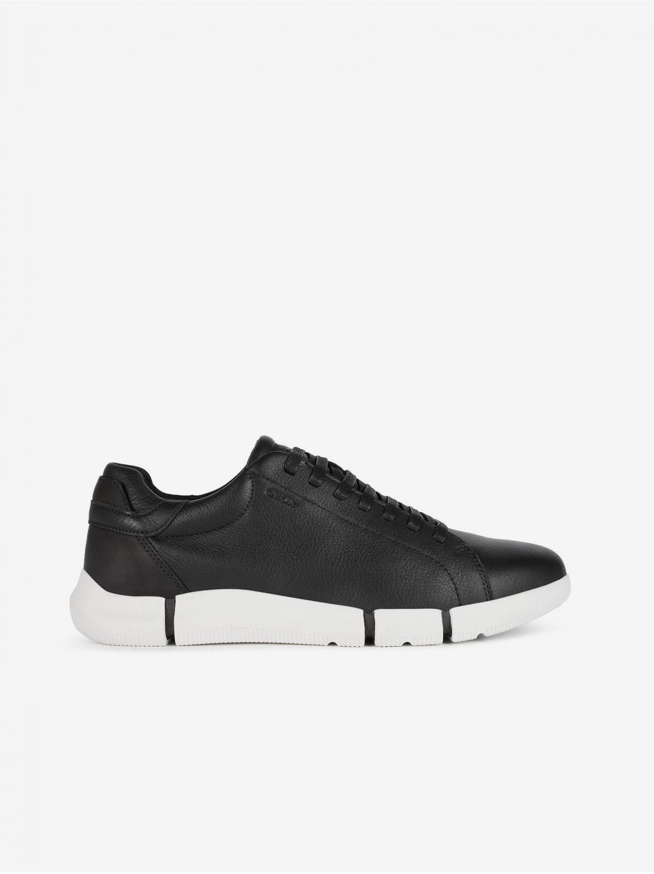 Black Men's Leather Sneakers Geox - Men
