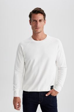 DEFACTO Regular Fit Basic Woven Labeled Sweatshirt