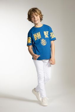 DEFACTO Boy's Slim Fit White Jean Trousers