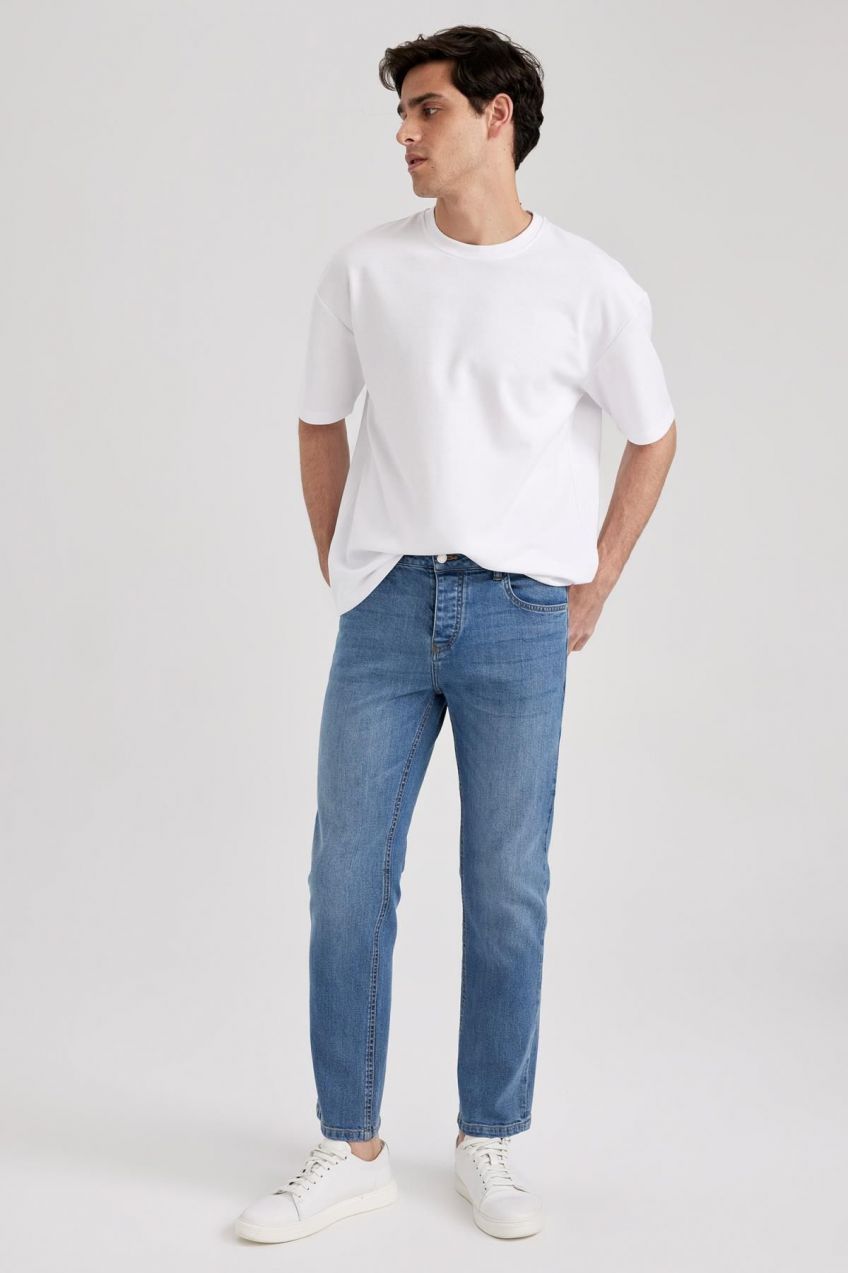 DEFACTO Straight Fit Normal Mold Normal Waist Pipe Leg Jean Trousers