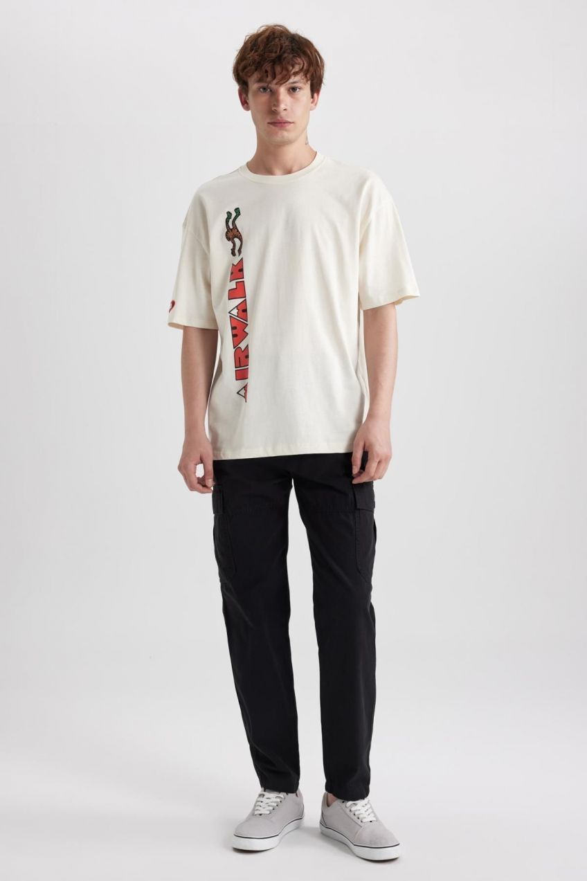 DEFACTO Relax Fit Cargo Pocket Straight Leg Gabardine Trousers
