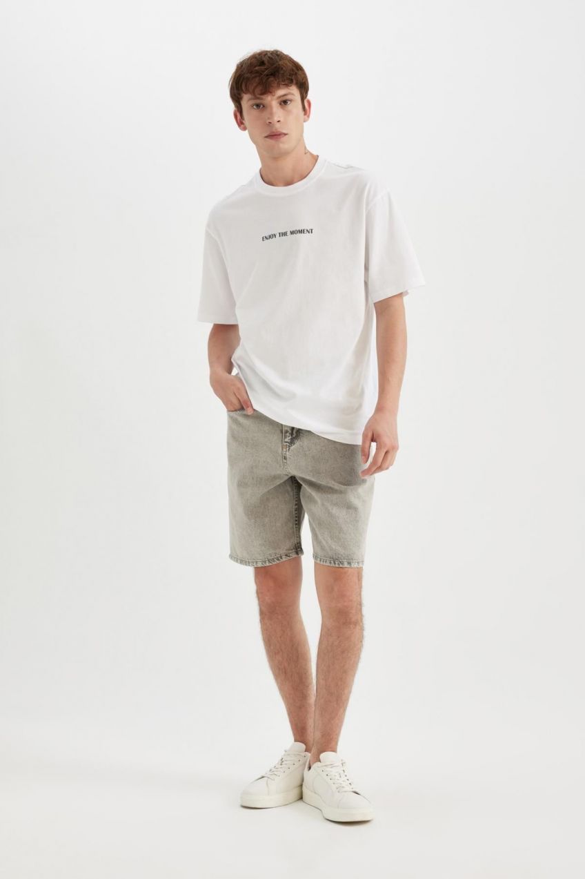 DEFACTO Straight Fit Jean Bermuda Shorts
