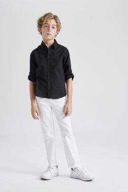 DEFACTO Boy's White Gabardine Trousers