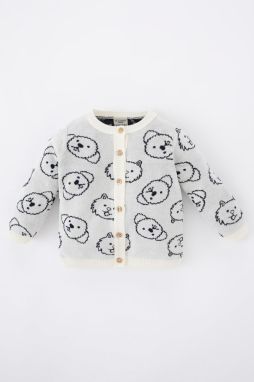 DEFACTO Baby Boy Patterned Crew Neck Knitwear Cardigan