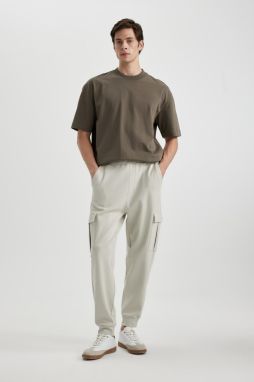 DEFACTO Oversize Fit Cargo Pocket Stretchy Leg Piqué Sweatpants