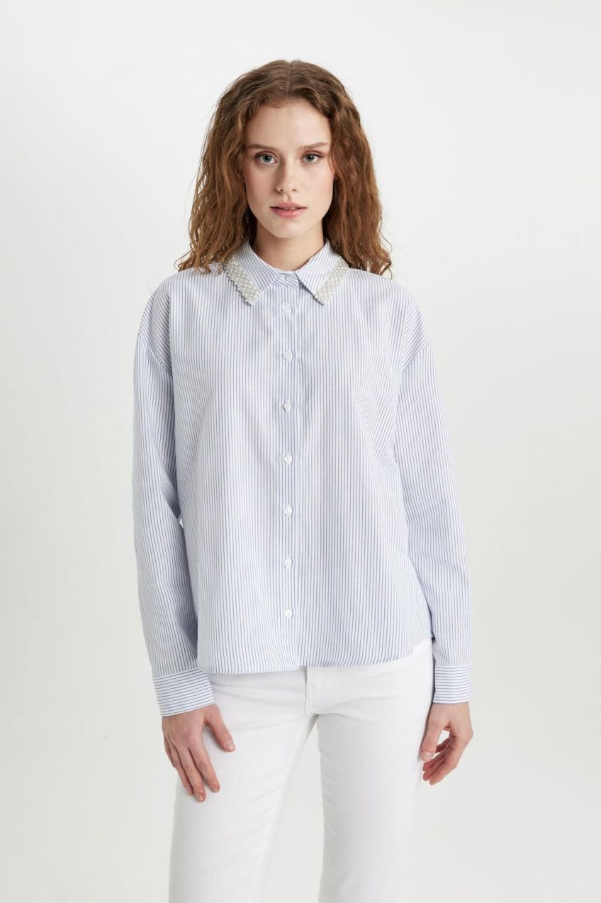 DEFACTO Oversize Fit Oxford Long Sleeve Shirt