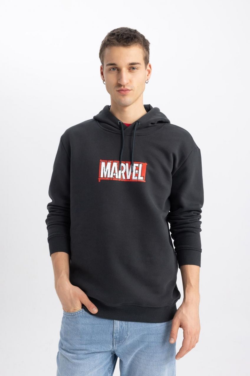 DEFACTO Marvel Regular Fit Hooded Sweatshirt